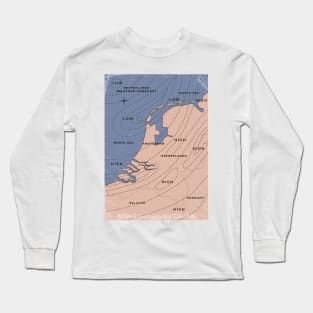 Netherlands Weather map Long Sleeve T-Shirt